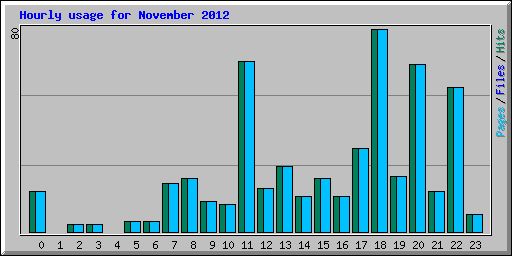 Hourly usage for November 2012