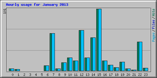 Hourly usage for January 2013