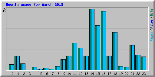 Hourly usage for March 2013